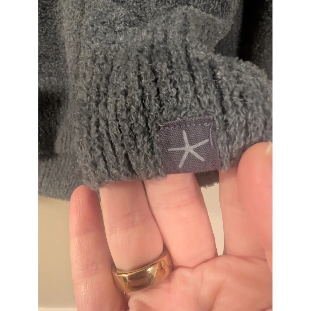 Barefoot Dreams Sweater Womens Petite‎ S Gray CozyChic Lite V-Neck